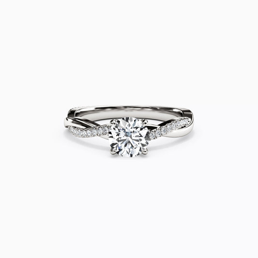 Midnight Sparkle Intertwined Prong Set Engagement Ring in 18K Gold