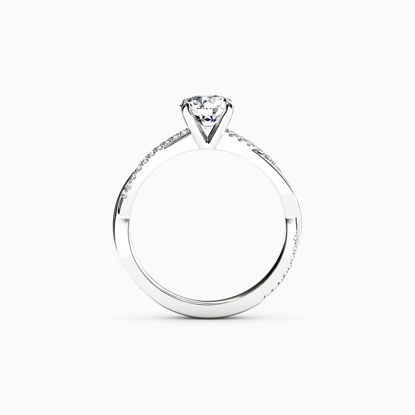 Midnight Sparkle Intertwined Prong Set Engagement Ring in 14K Gold