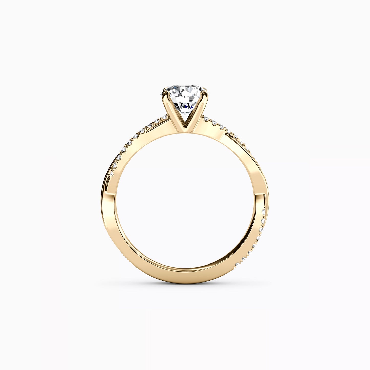 Midnight Sparkle Intertwined Prong Set Engagement Ring in 14K Gold
