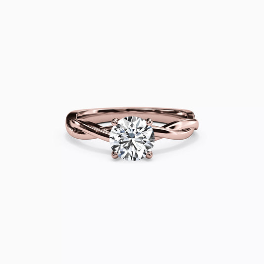 Solitaire Intertwined Engagement Ring in 14K Gold