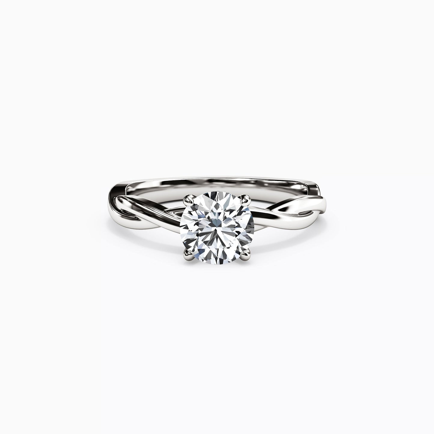 Solitaire Intertwined Engagement Ring in 14K Gold