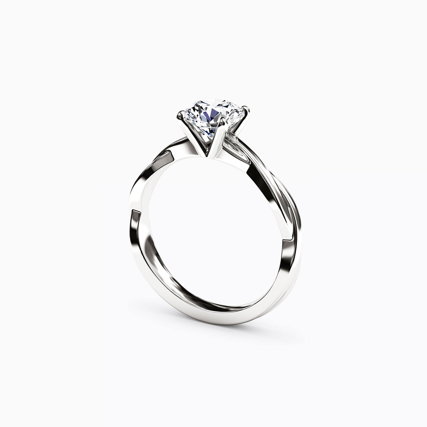 Solitaire Intertwined Engagement Ring in 14K Gold