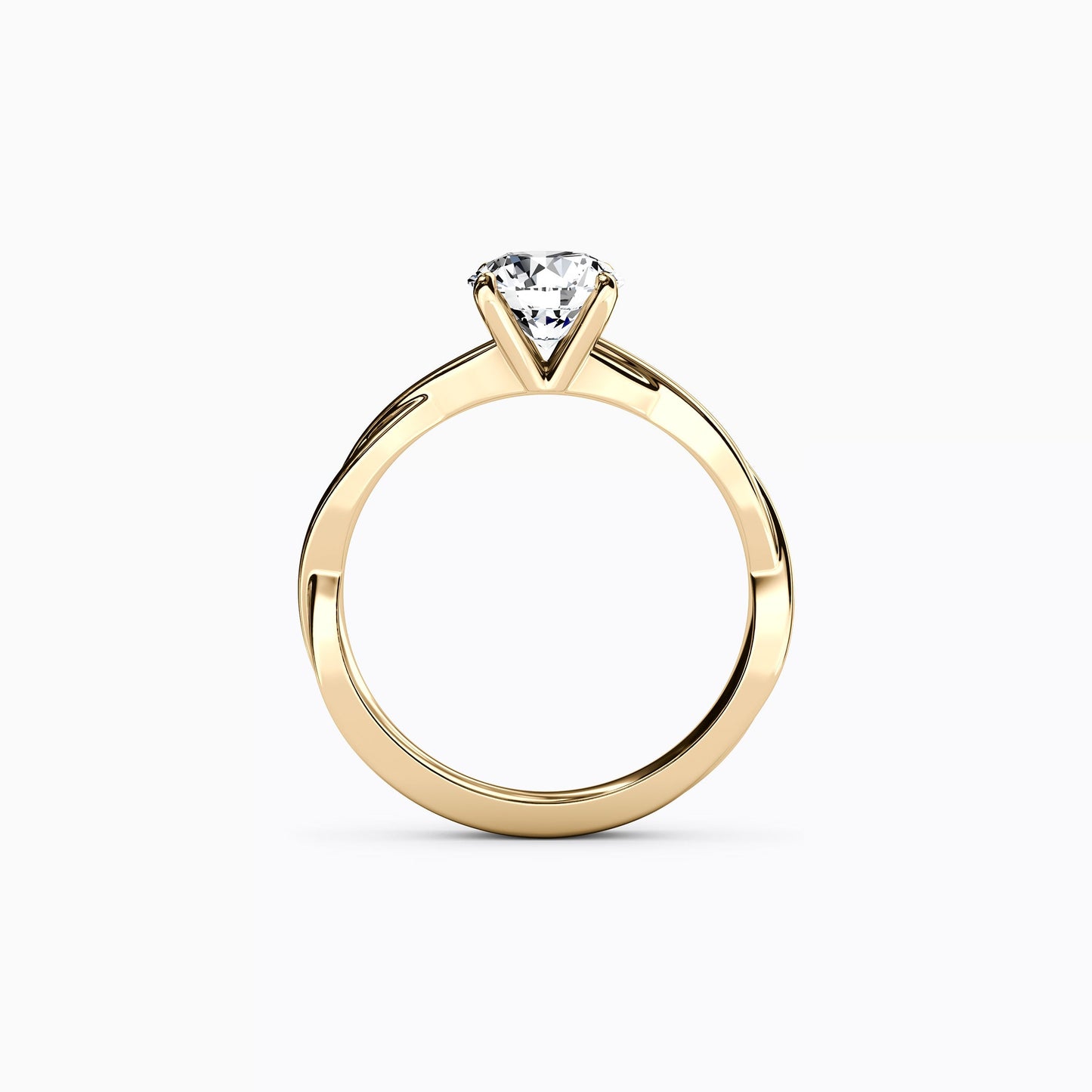Solitaire Intertwined Engagement Ring in 14K Gold