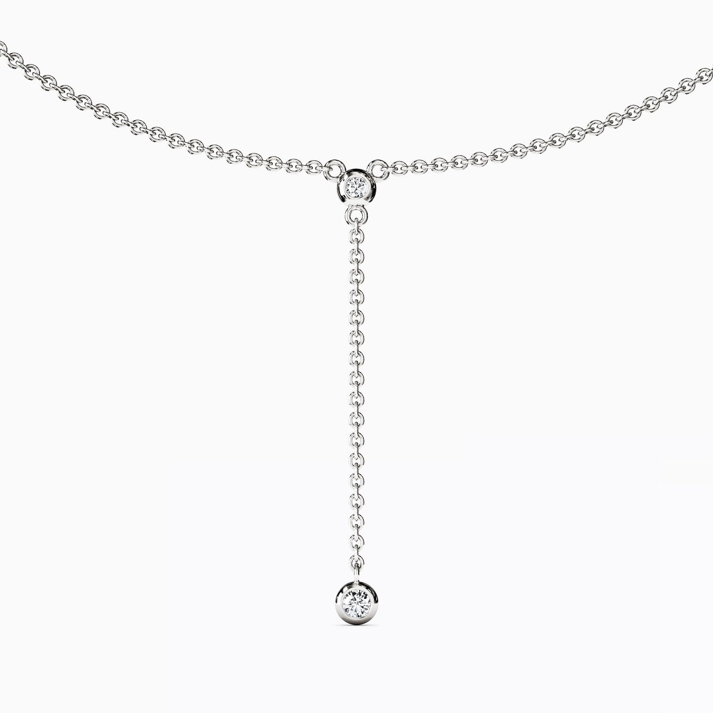 Diamond Mini Bezel Drop Necklace in 14K Gold