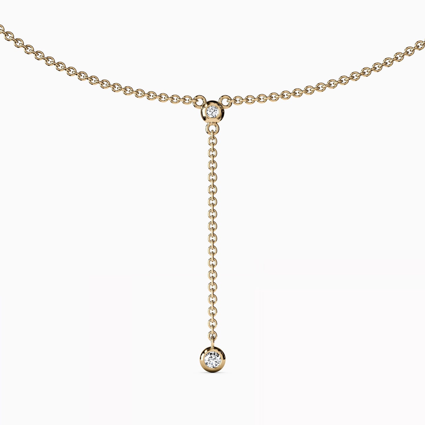 Diamond Mini Bezel Drop Necklace in 14K Gold