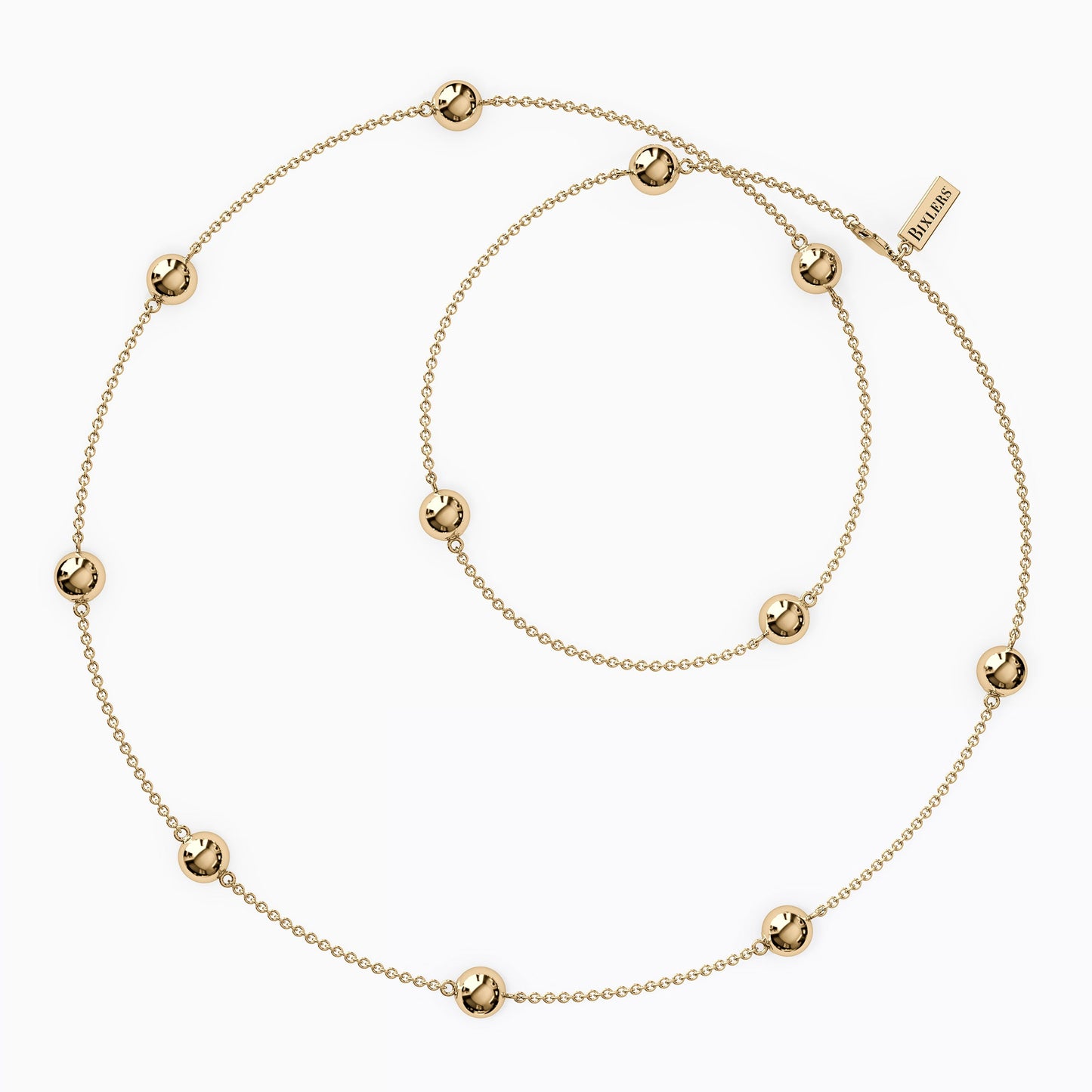 Ball Station Necklace in 14K Gold