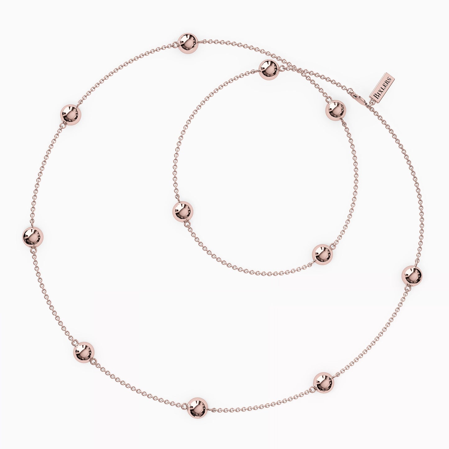 Ball Station Necklace in 14K Gold