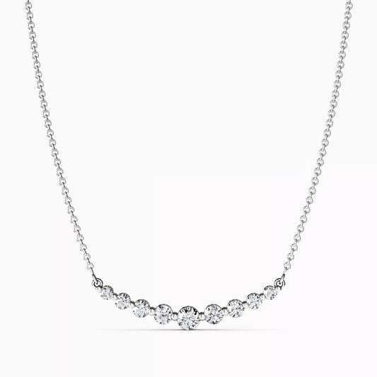 Linked Graduated Diamond Necklace in 14K Gold