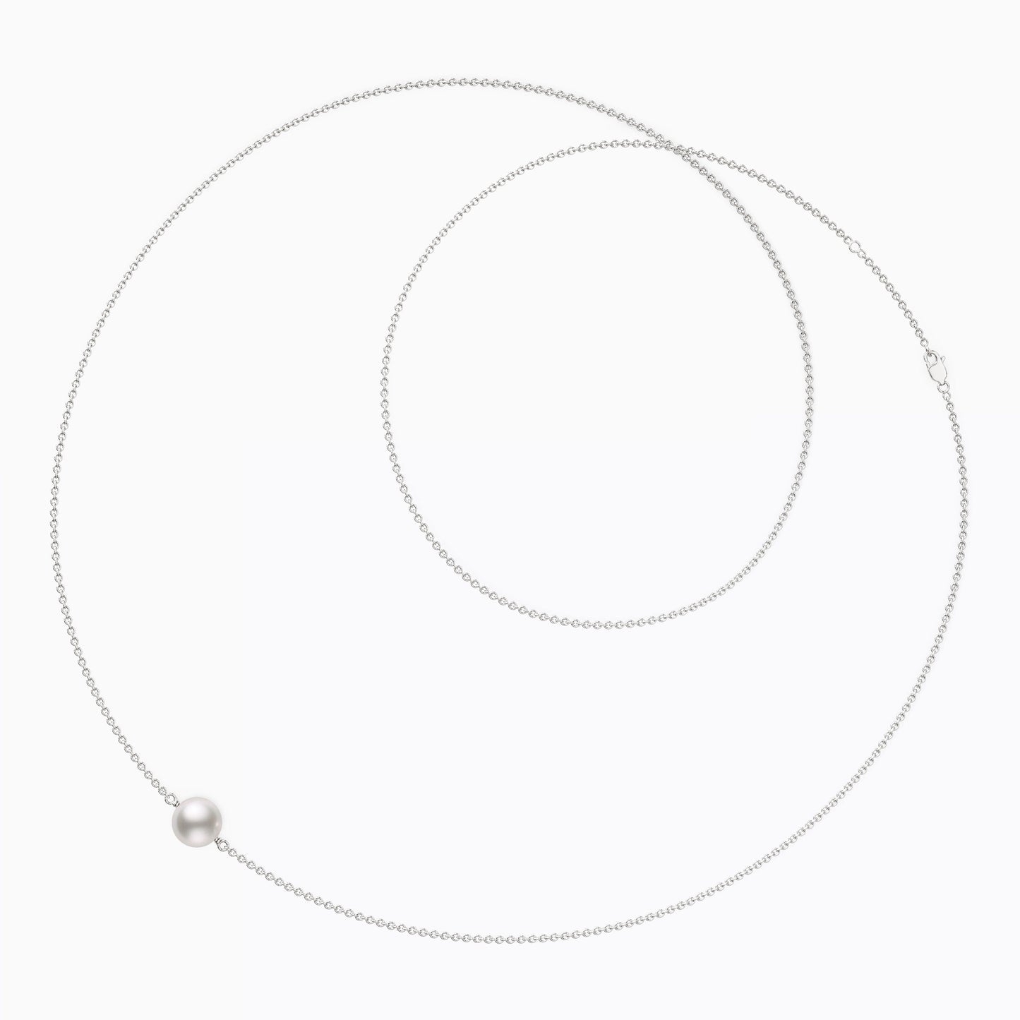 Solitaire Akoya Cultured Pearl Necklace in 14K Gold