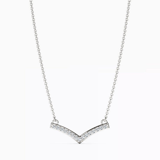 Diamond V Bar Pendant in Sterling Silver