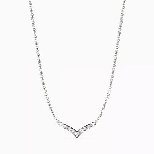 Diamond V Necklace in 14K Gold