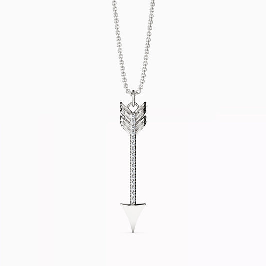 Diamond Arrow Necklace in Sterling Silver