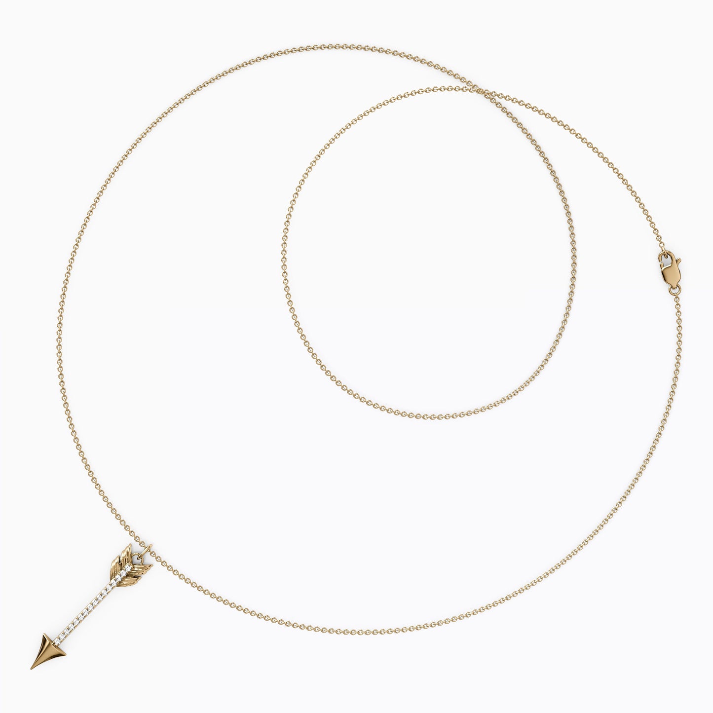 Diamond Arrow Necklace in 14K Gold