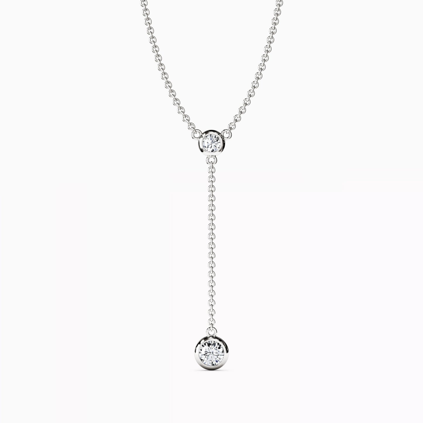 Diamond Bezel Drop Necklace in 14K Gold