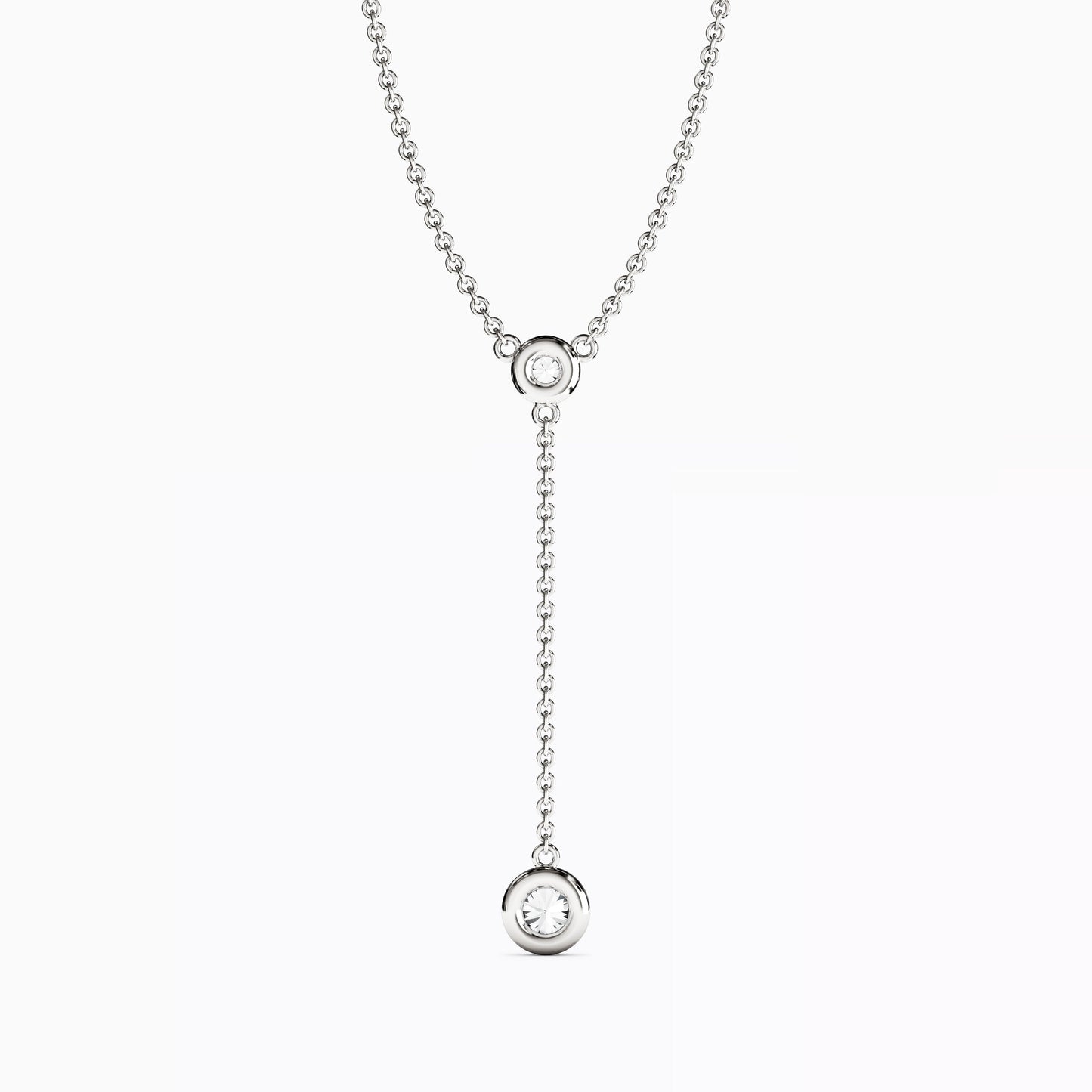 Diamond Bezel Drop Necklace in 14K Gold