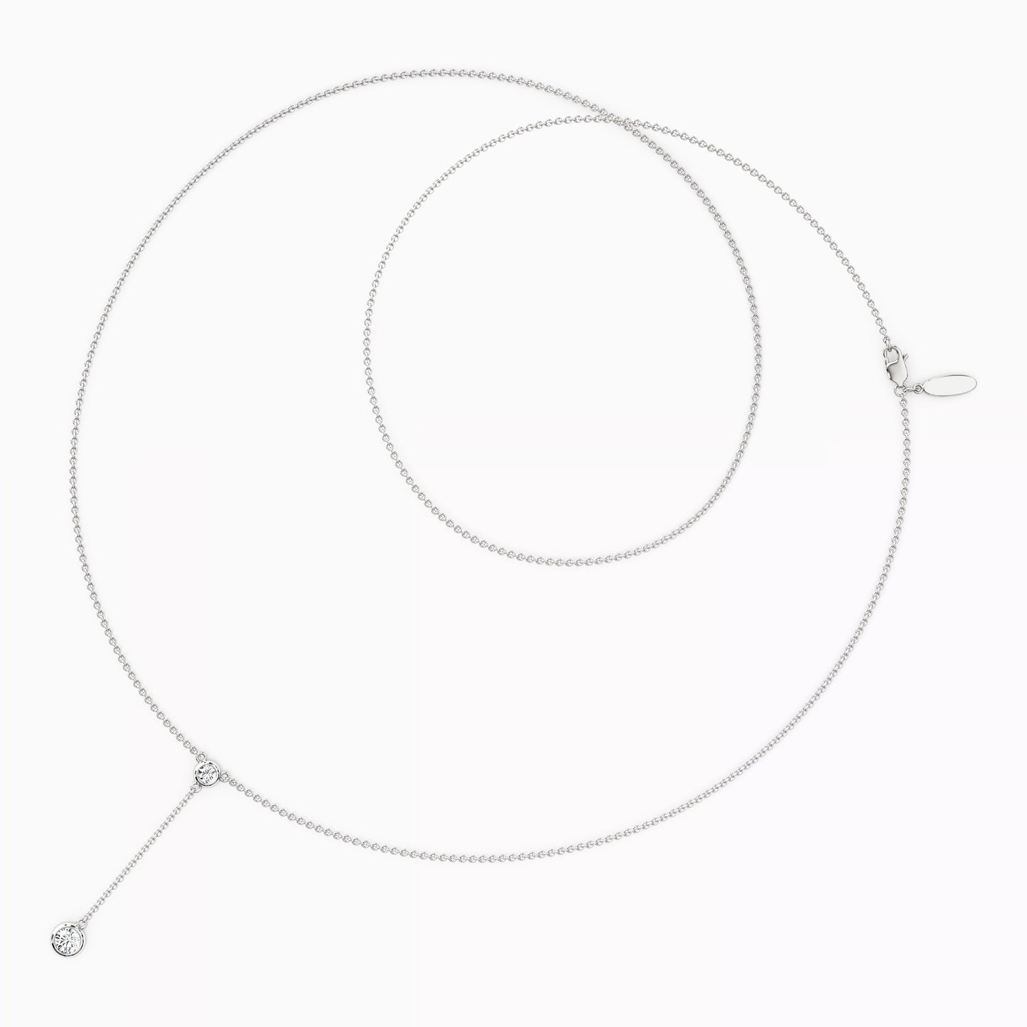 Diamond Bezel Drop Necklace in 14K Gold