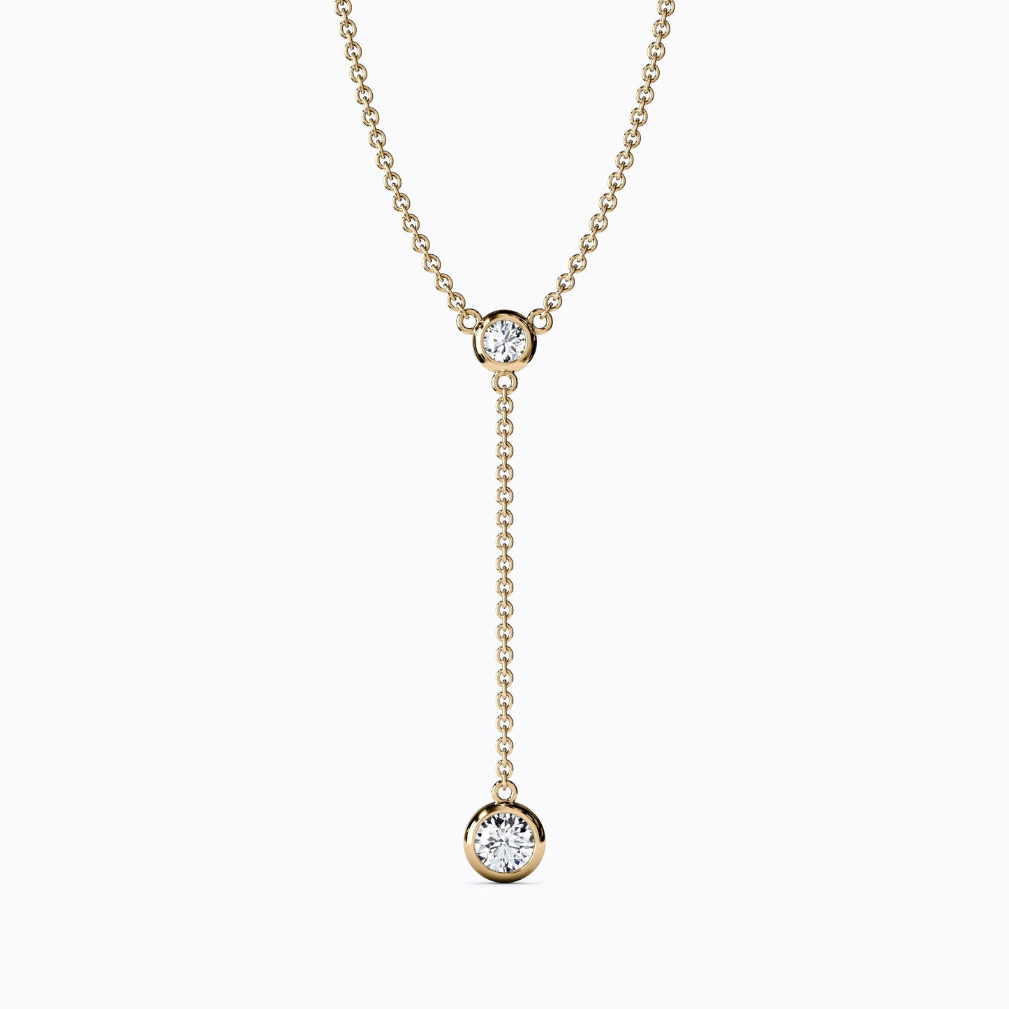 Diamond Bezel Drop Necklace in 14K Gold