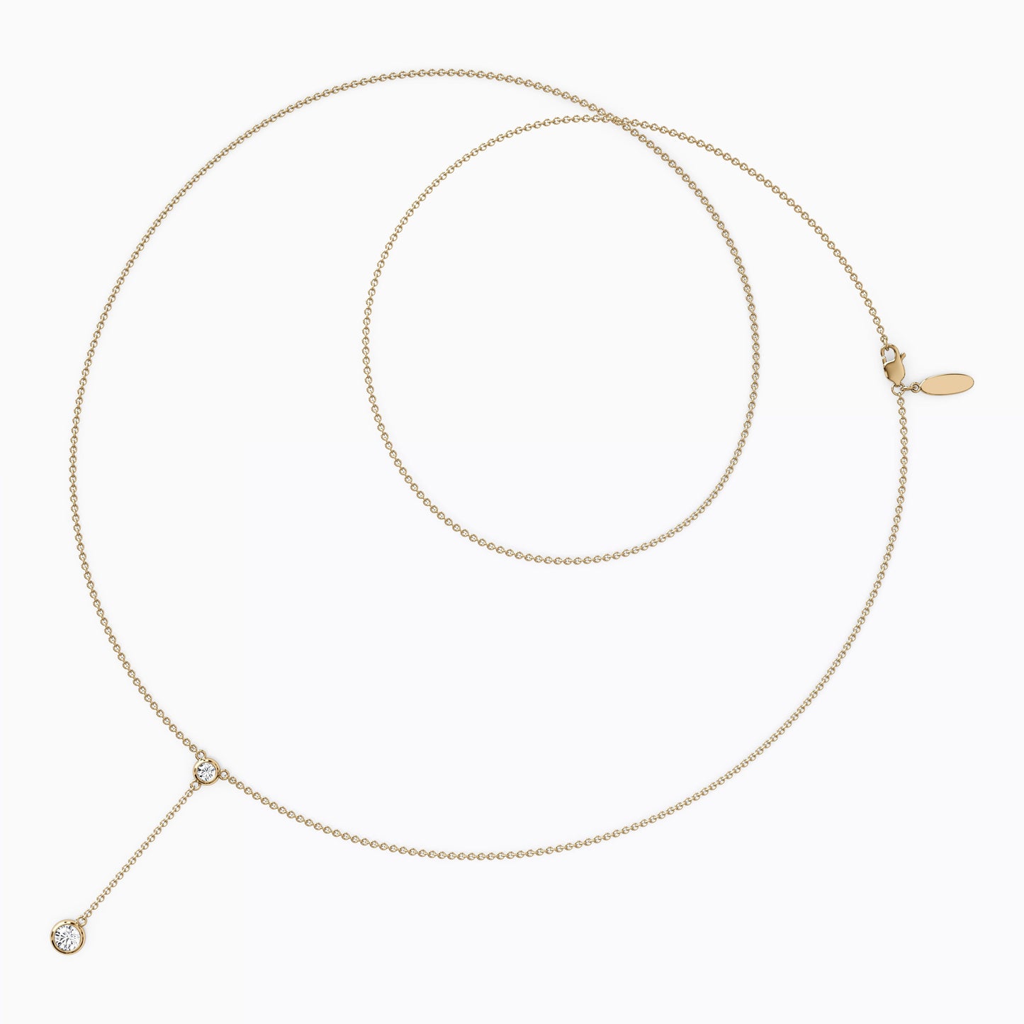 Diamond Bezel Drop Necklace in 14K Gold