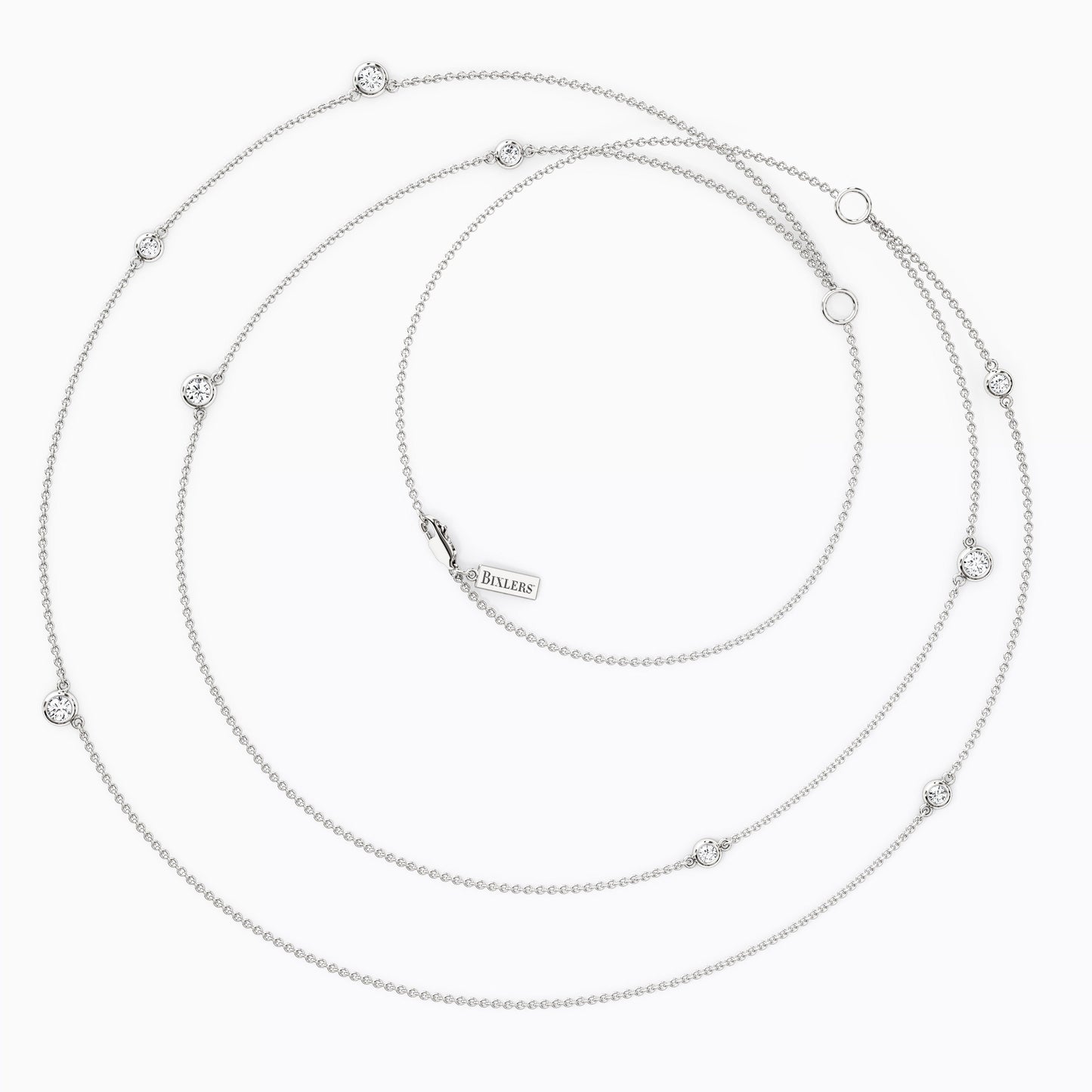 Diamond Multi-Layered Station Necklace in 14K Gold