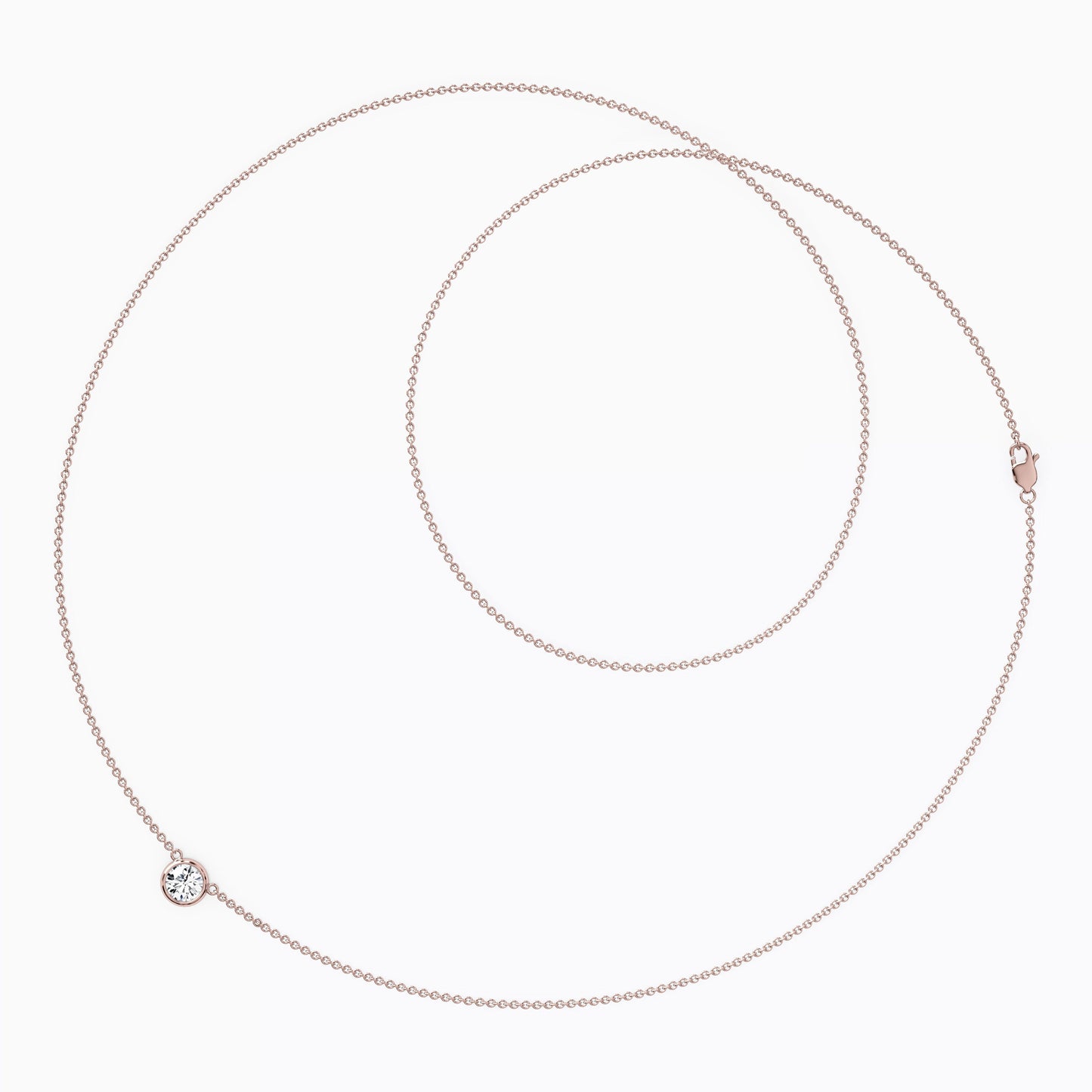 Diamond 1/2 CT Single Bezel Necklace in 14K Gold