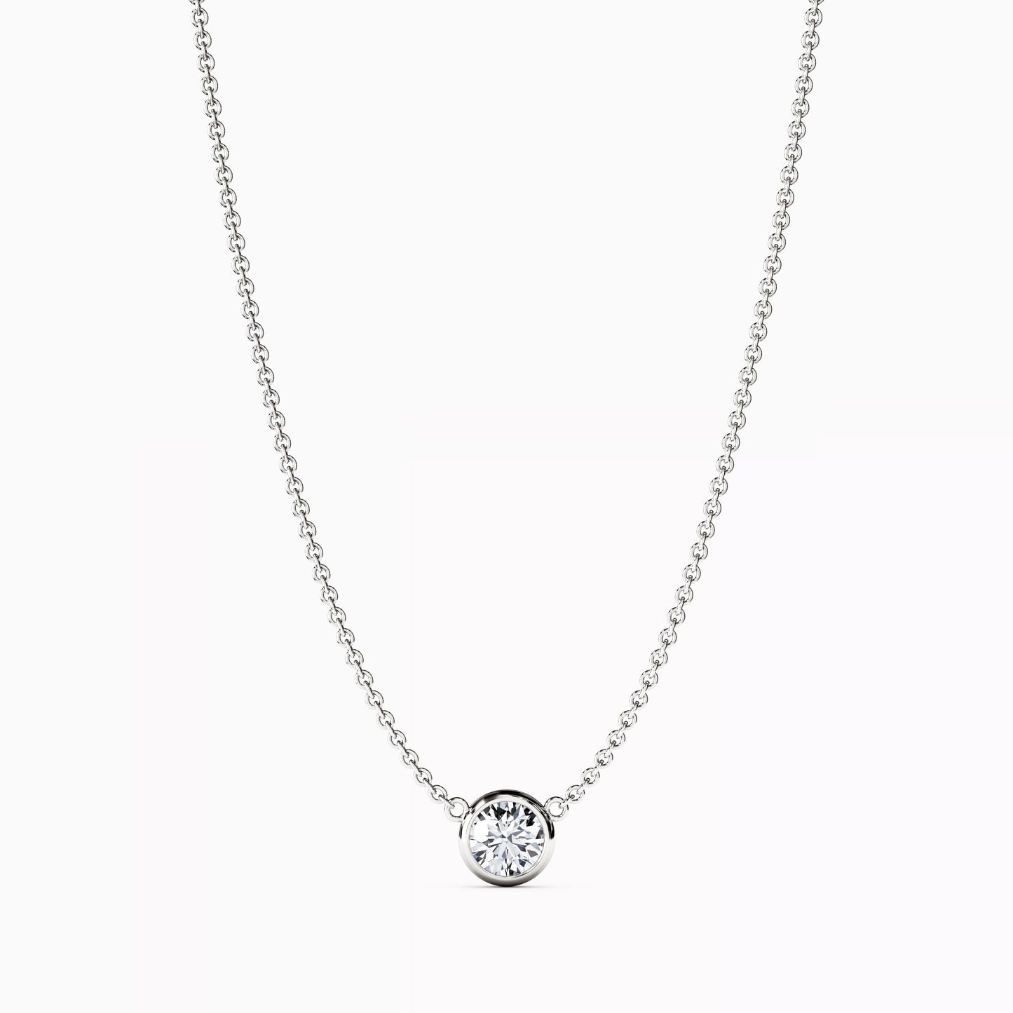 Diamond 1.0 CT Single Bezel Necklace in 14K Gold