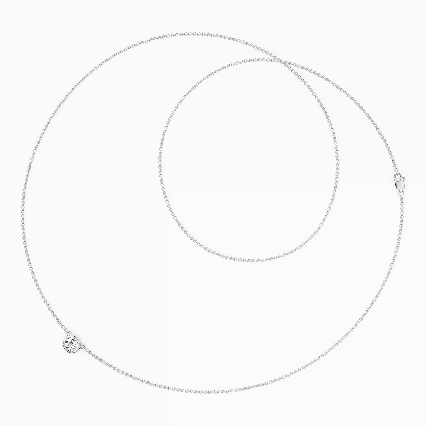 Diamond 1.0 CT Single Bezel Necklace in 14K Gold