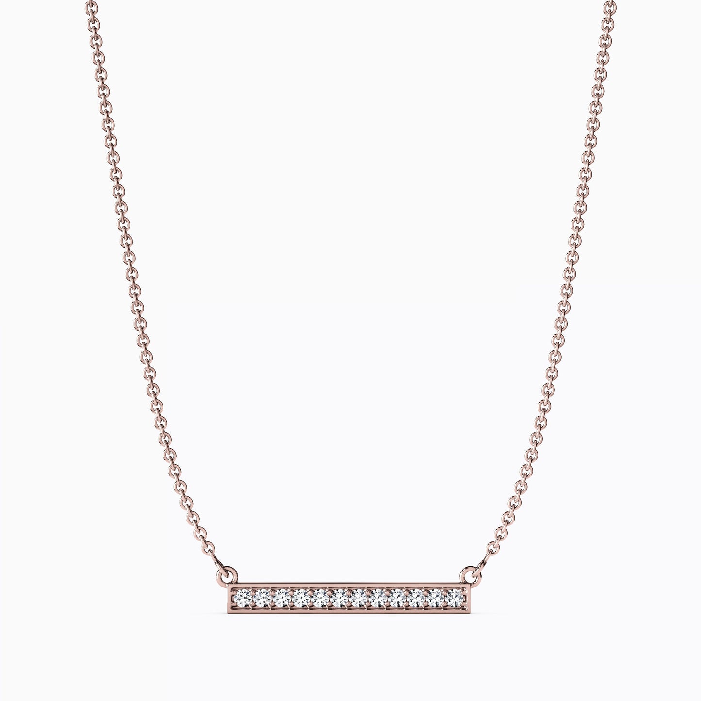 Diamond Bar Necklace in 14K Gold
