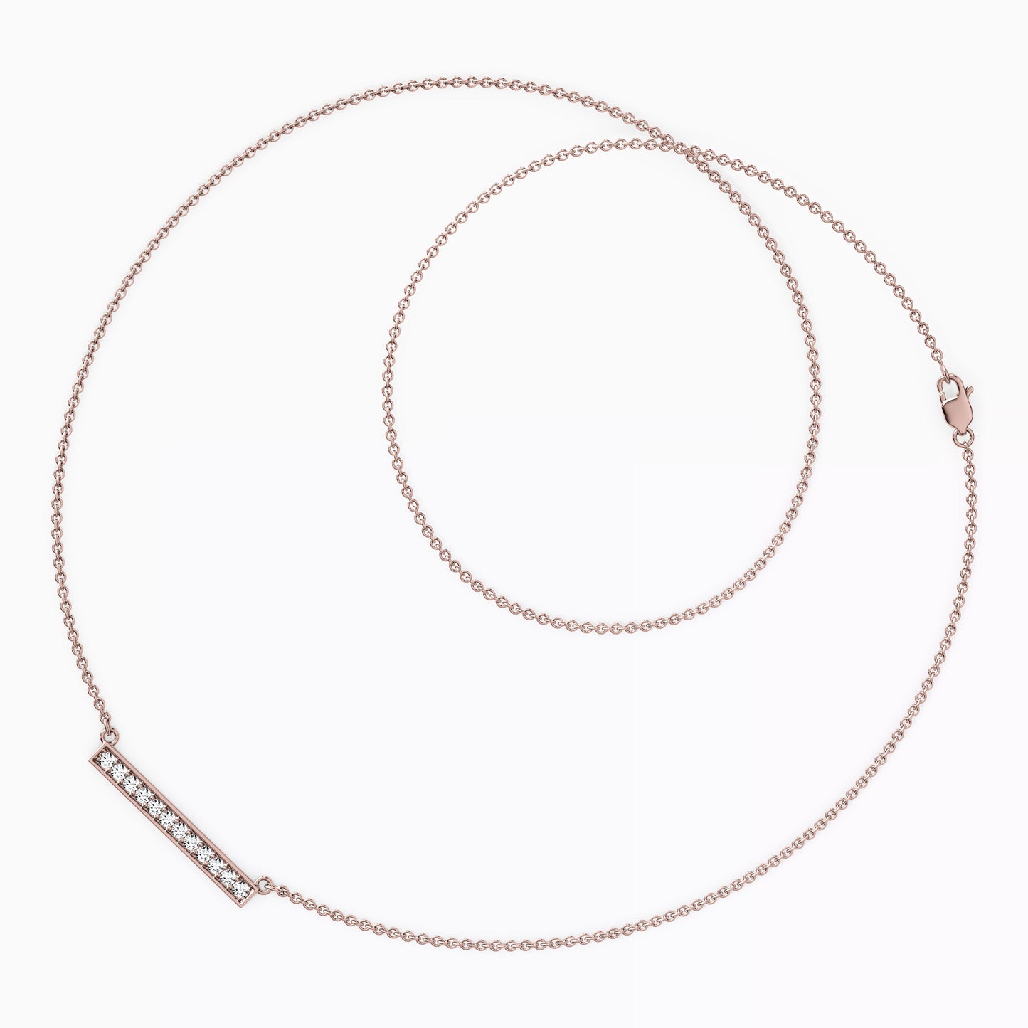 Diamond Bar Necklace in 14K Gold