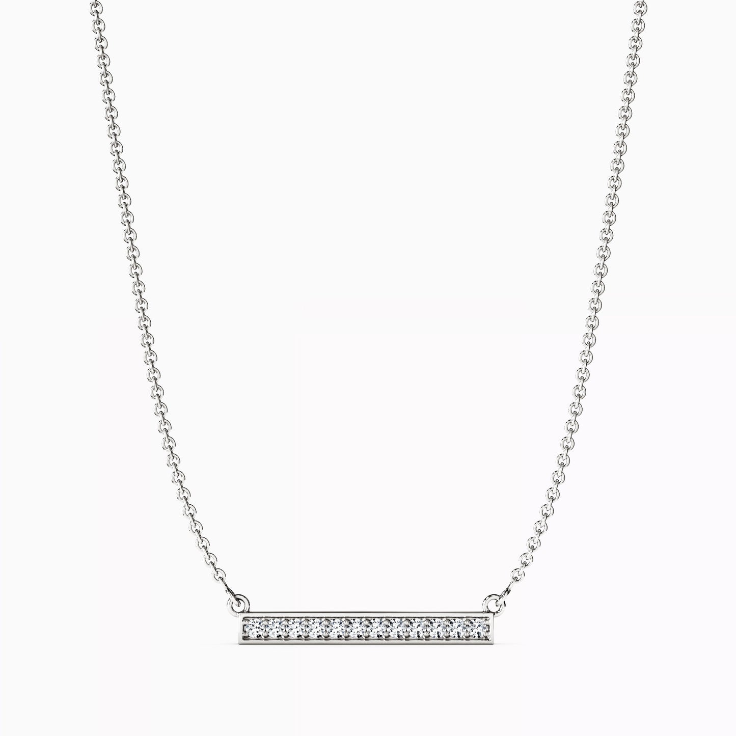 Diamond Bar Necklace in 14K Gold