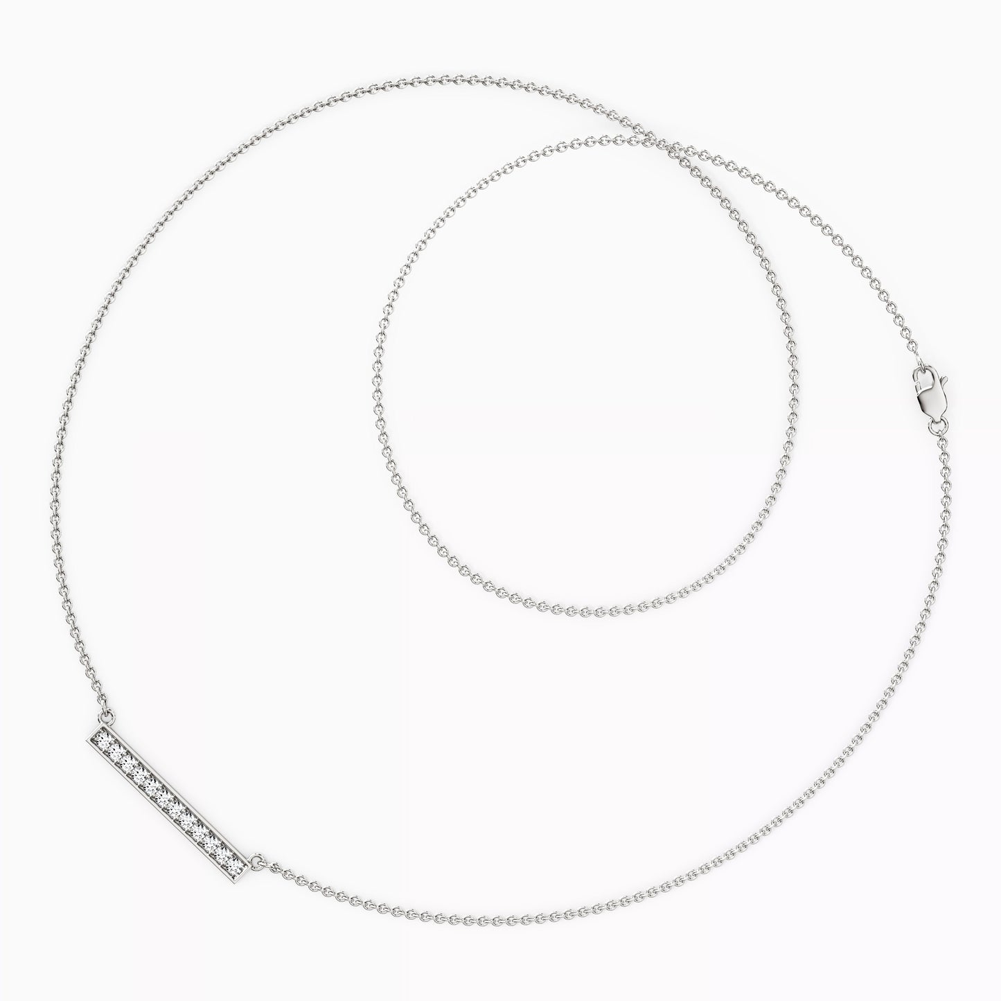 Diamond Bar Necklace in 14K Gold