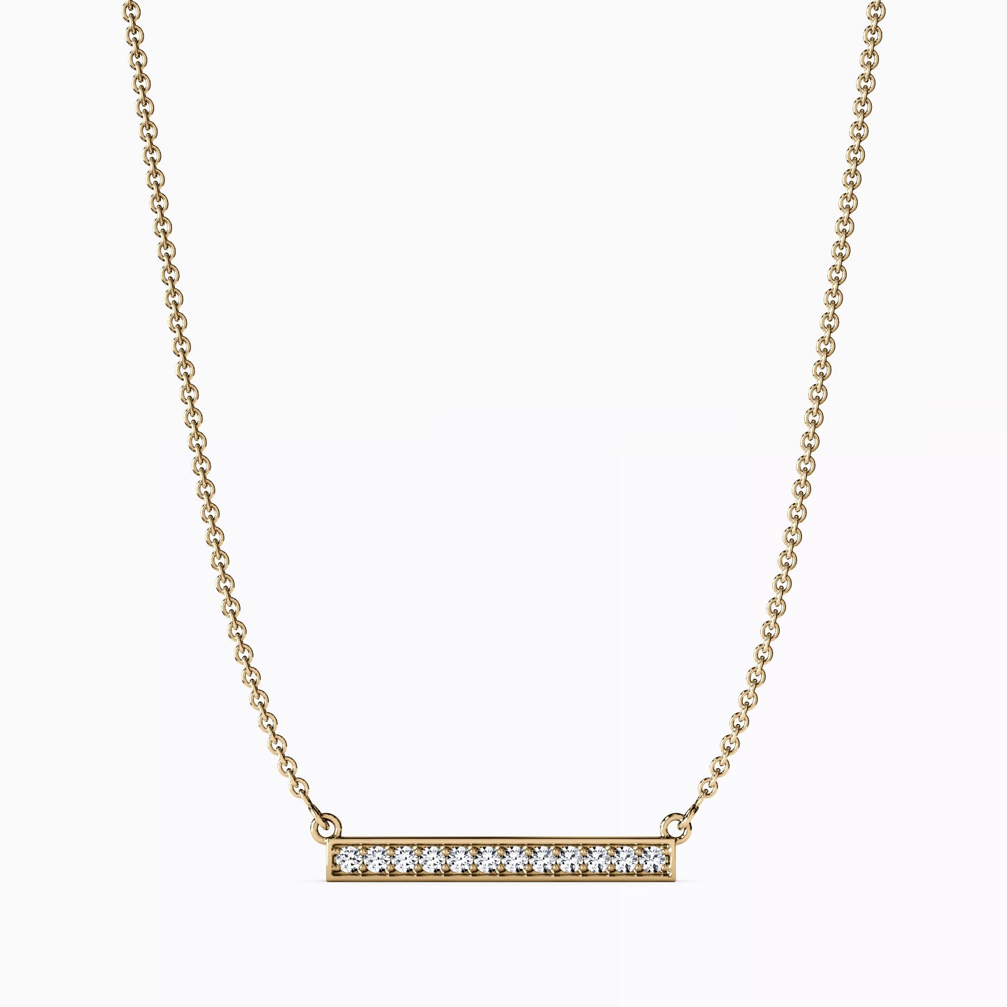 Diamond Bar Necklace in 14K Gold