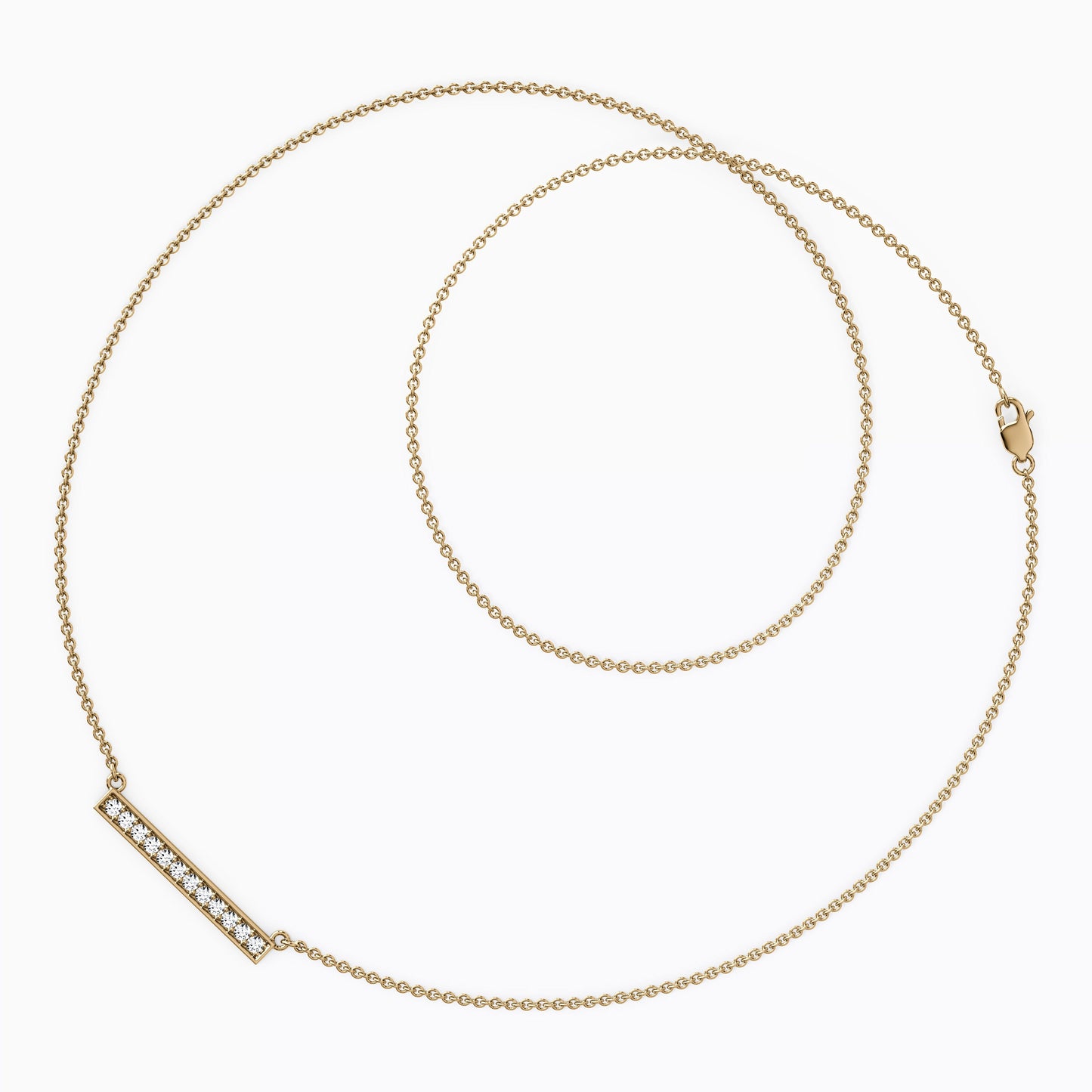 Diamond Bar Necklace in 14K Gold