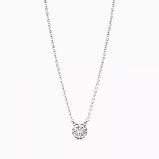 Diamond Crescent Necklace in 14K Gold