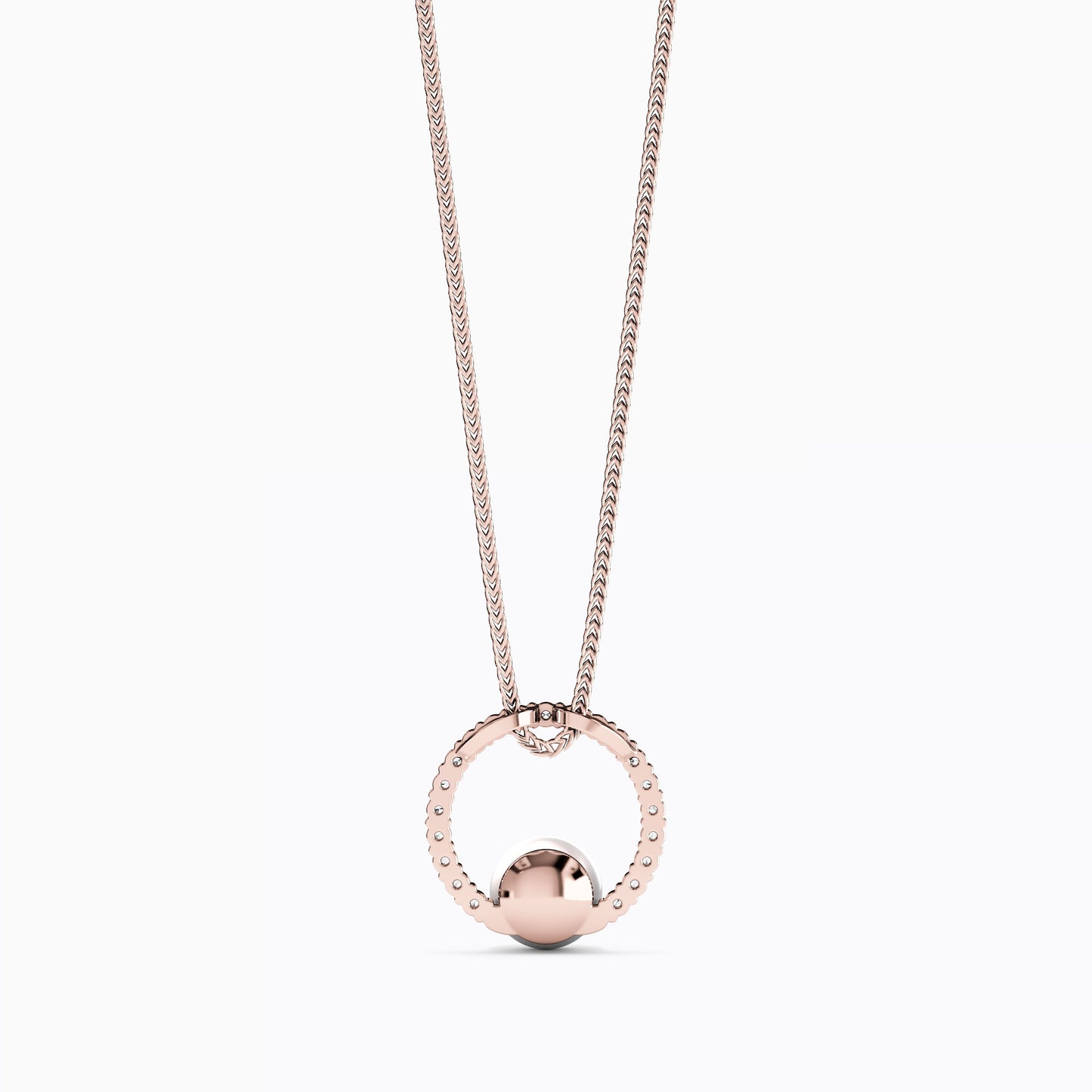Halo Akoya Pearl Diamond Pendant Necklace in 14K Gold