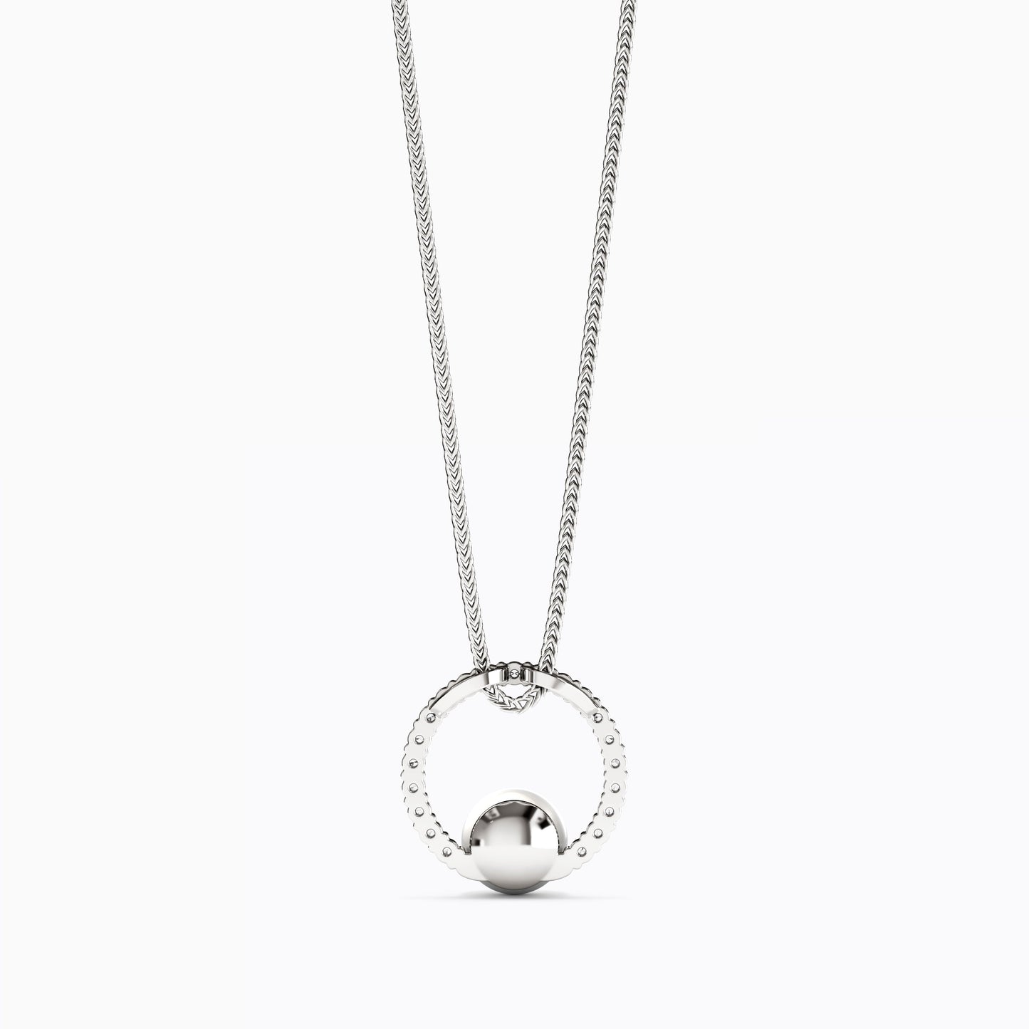 Halo Akoya Pearl Diamond Pendant Necklace in 14K Gold