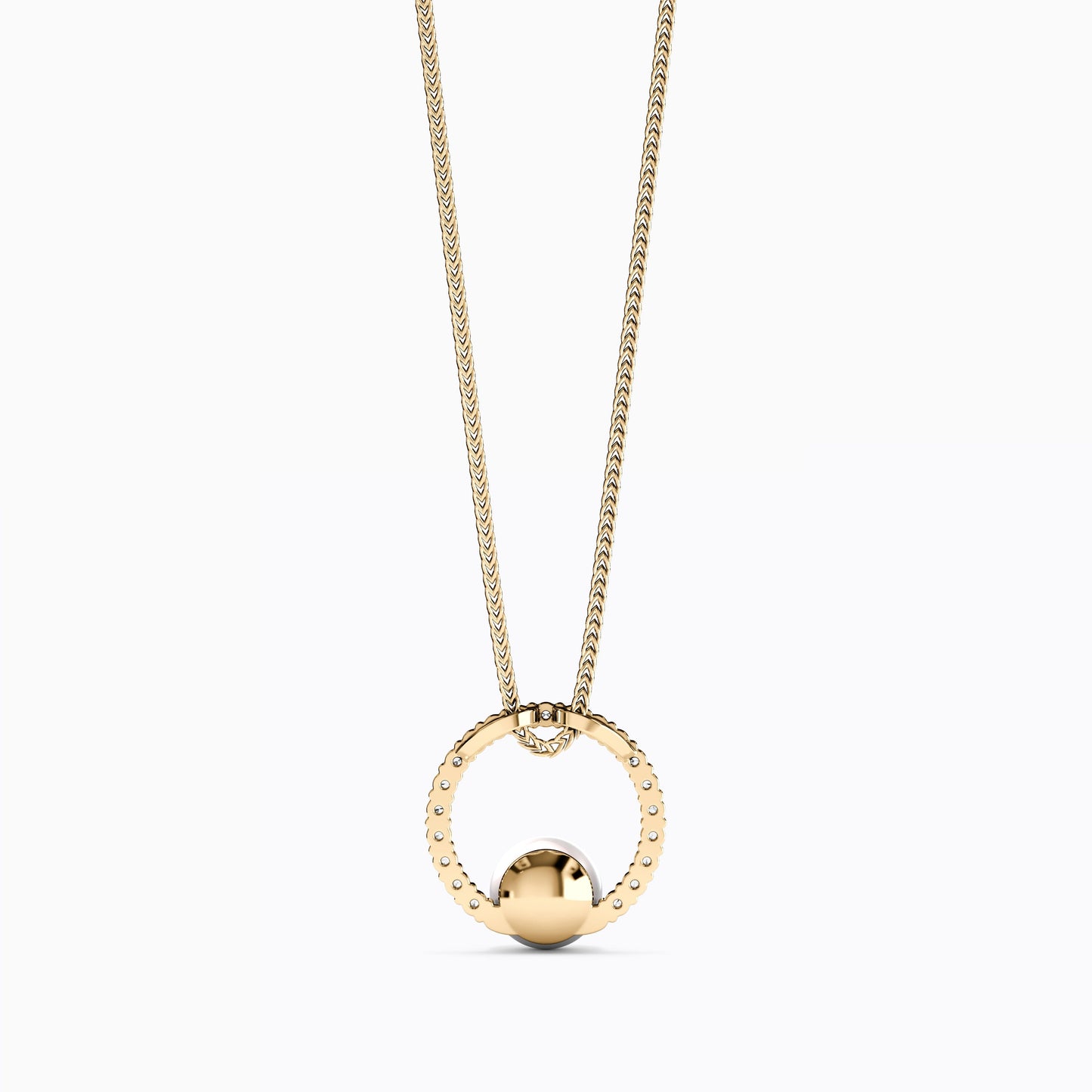 Halo Akoya Pearl Diamond Pendant Necklace in 14K Gold