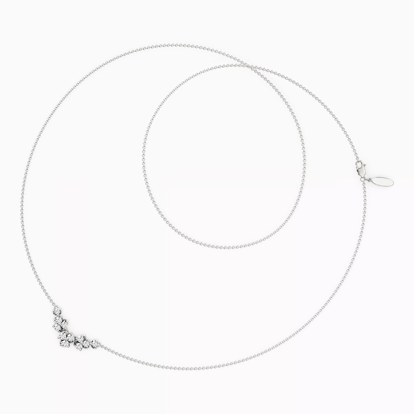 Diamond Mini Lotus V Pendant Necklace in 14K Gold