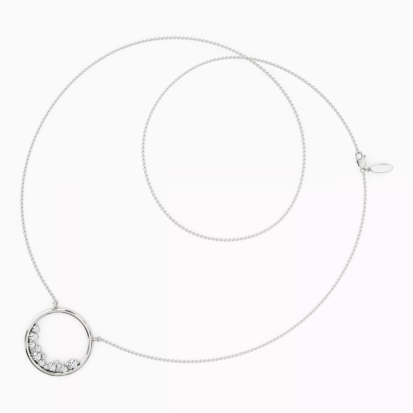 Diamond Mini Lotus Cluster Pendant Necklace in 14K Gold