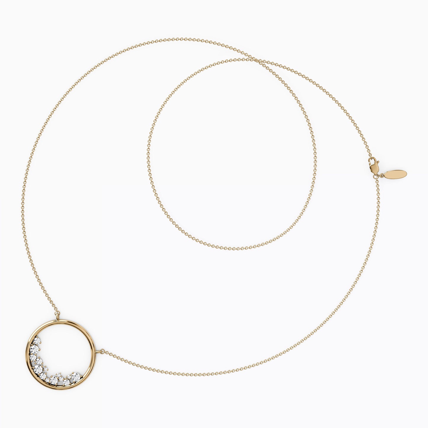 Diamond Mini Lotus Cluster Pendant Necklace in 14K Gold