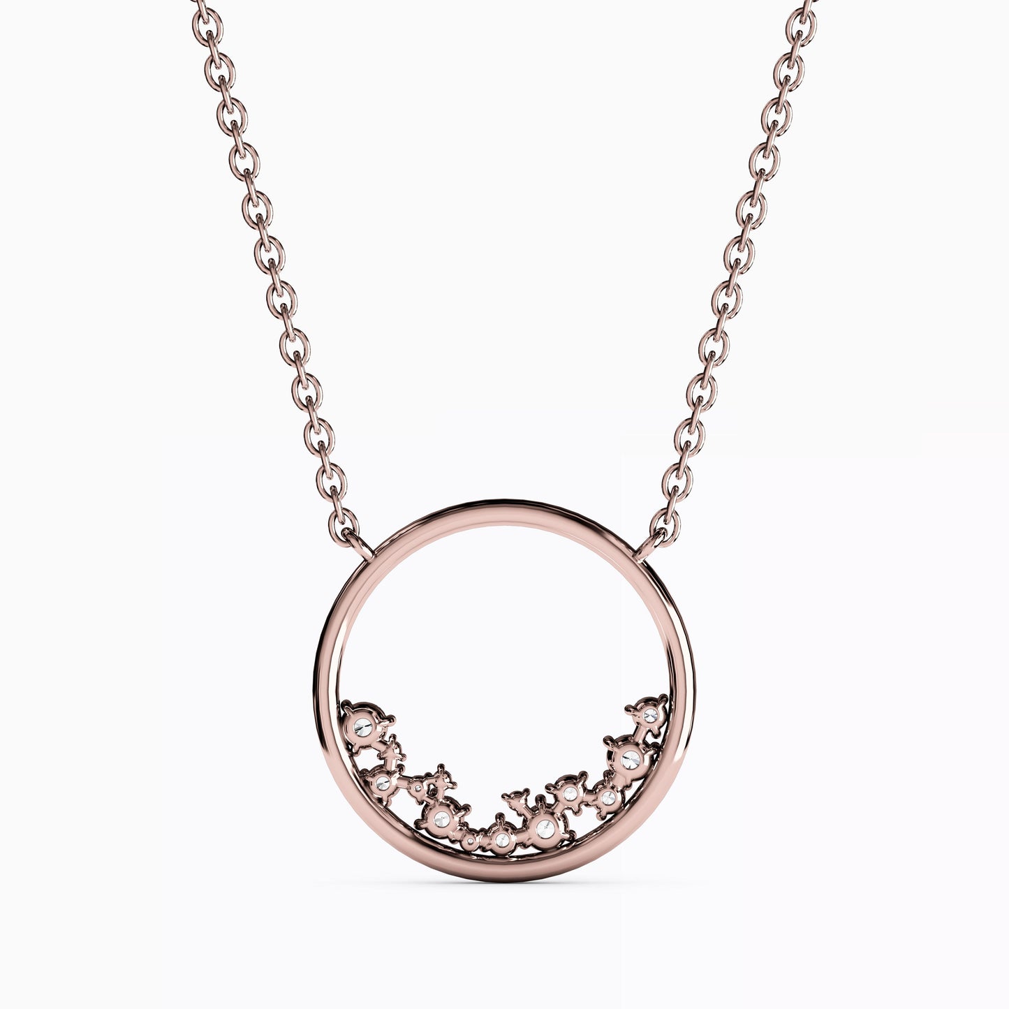 Diamond Mini Lotus Cluster Pendant Necklace in 14K Gold
