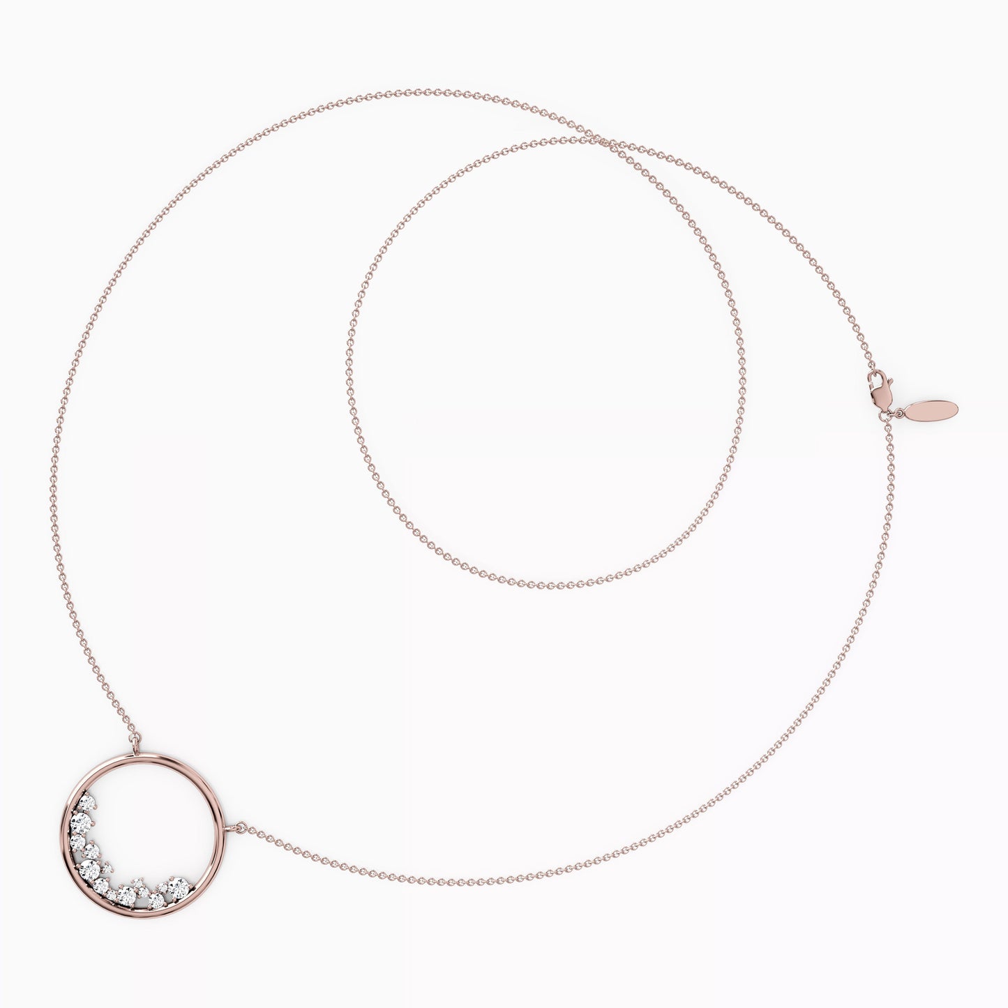 Diamond Mini Lotus Cluster Pendant Necklace in 14K Gold
