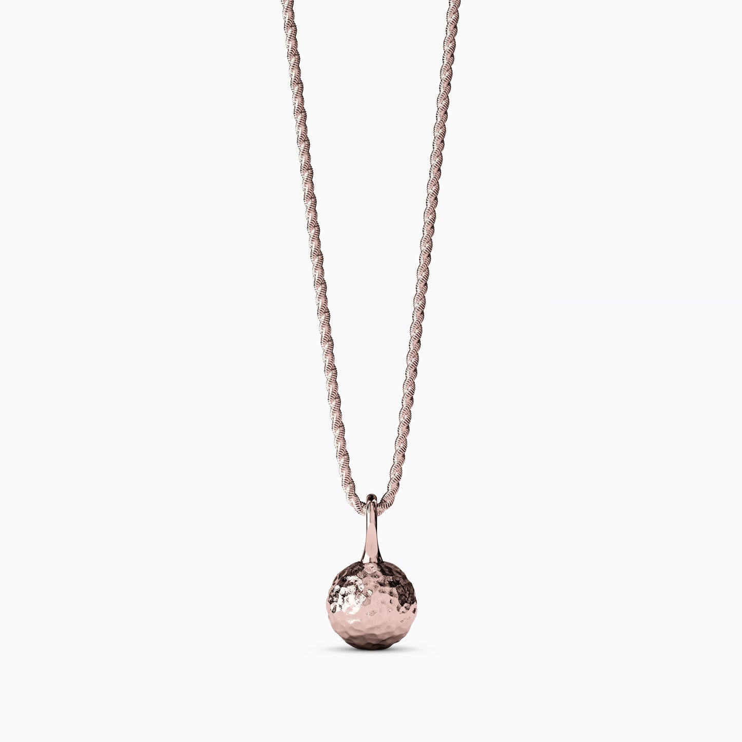 Hammered & Polished Ball Necklace in 14K Gold
