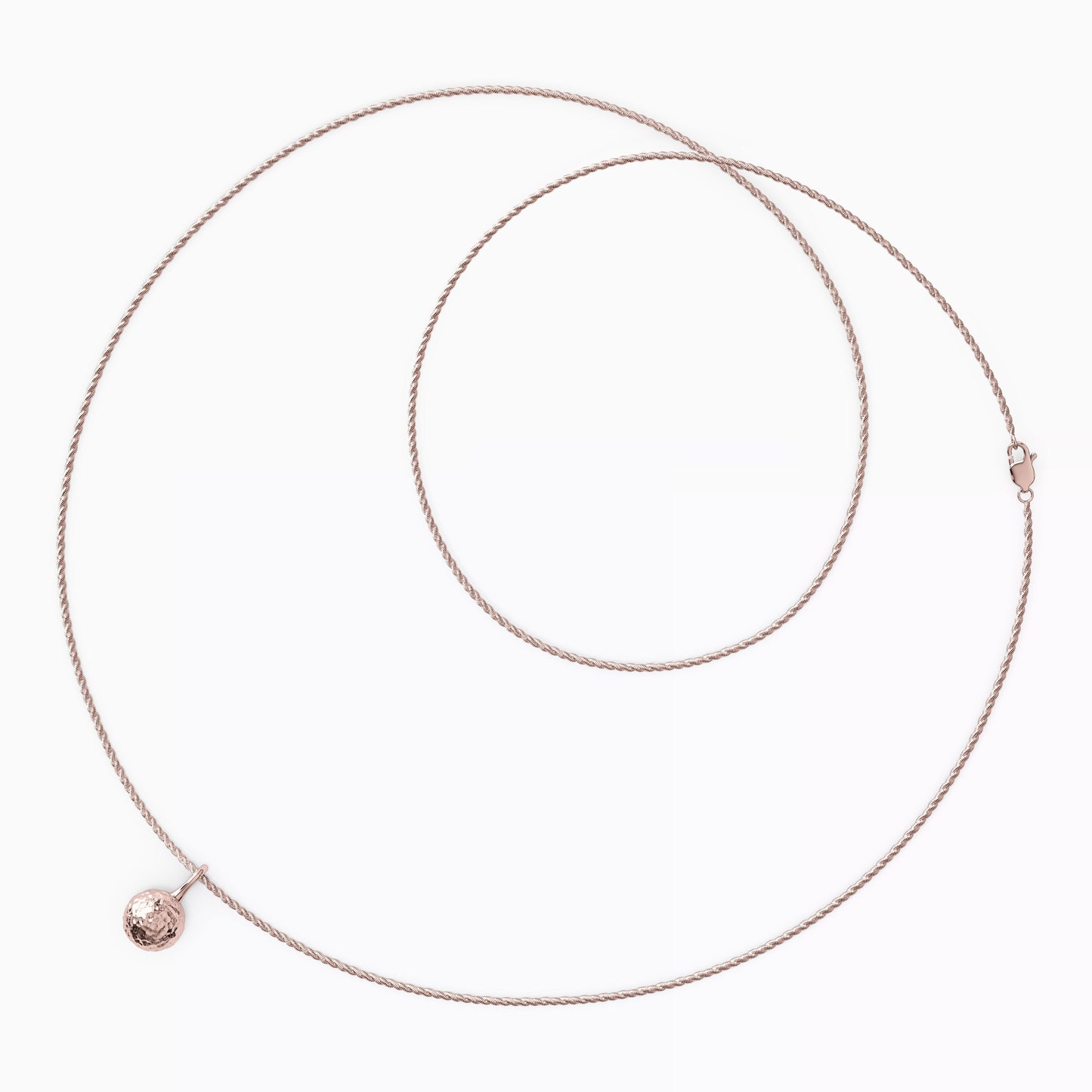 Hammered & Polished Ball Necklace in 14K Gold
