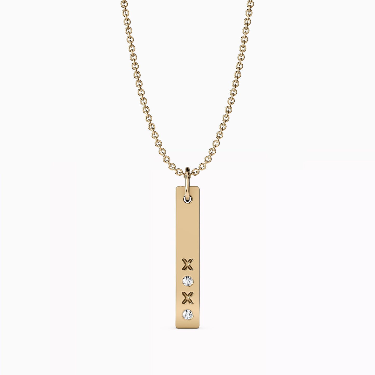 Diamond XOXO Pendant in 14K Gold