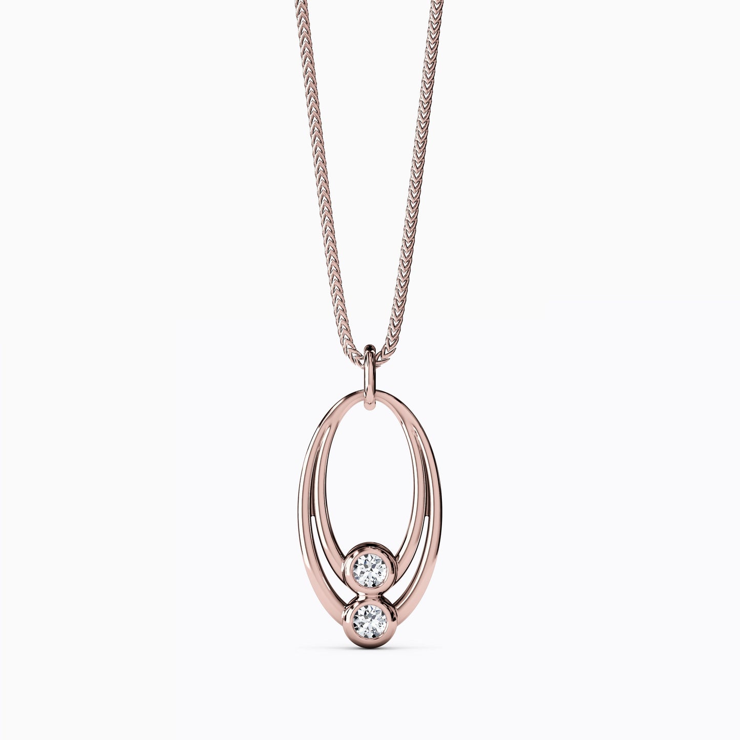 Dew Drops Diamond Double loop in 14K Gold