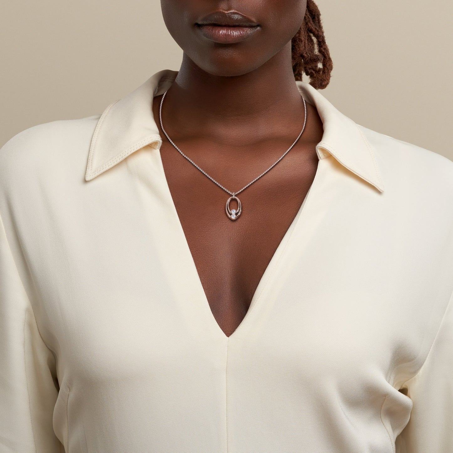Dew Drops Diamond Double loop in 14K Gold