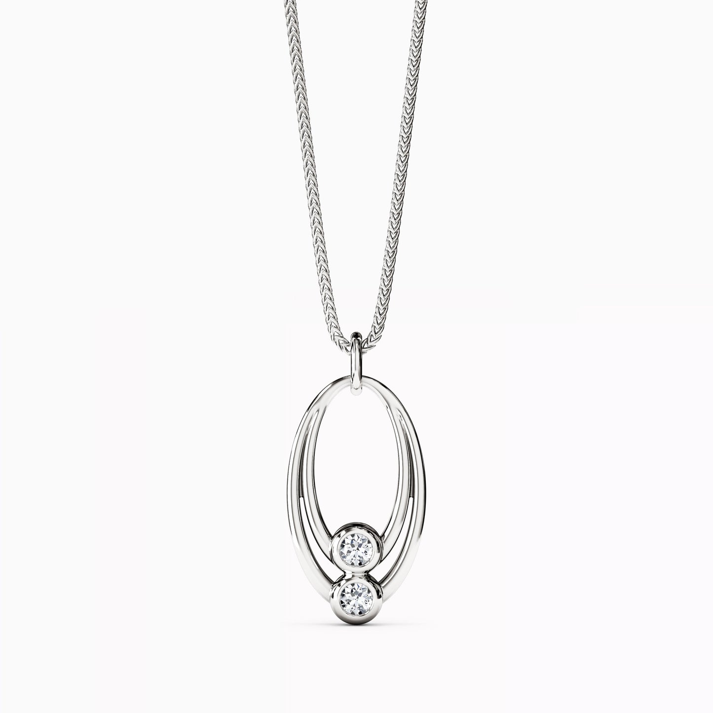 Dew Drops Diamond Double loop in 14K Gold