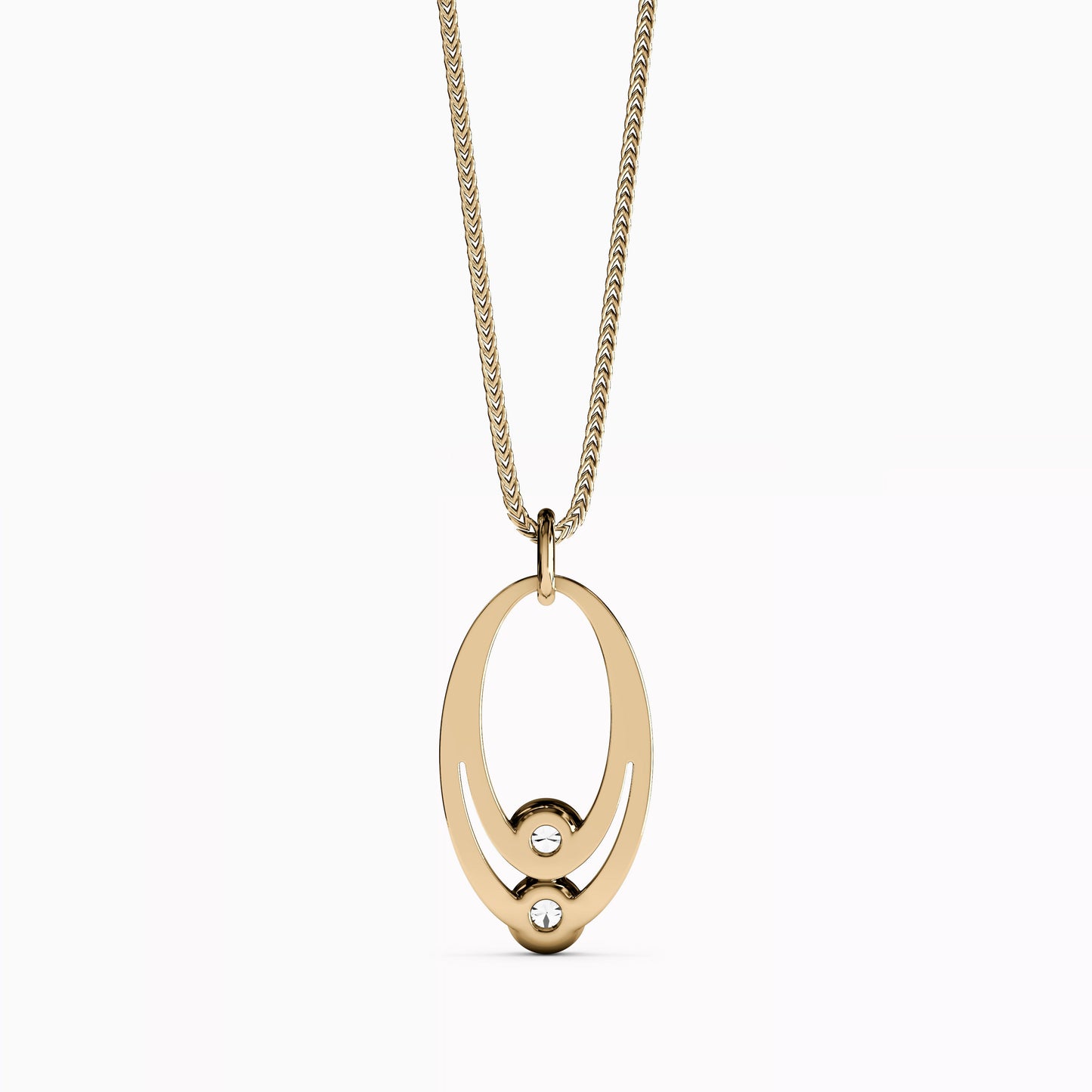 Dew Drops Diamond Double loop in 14K Gold