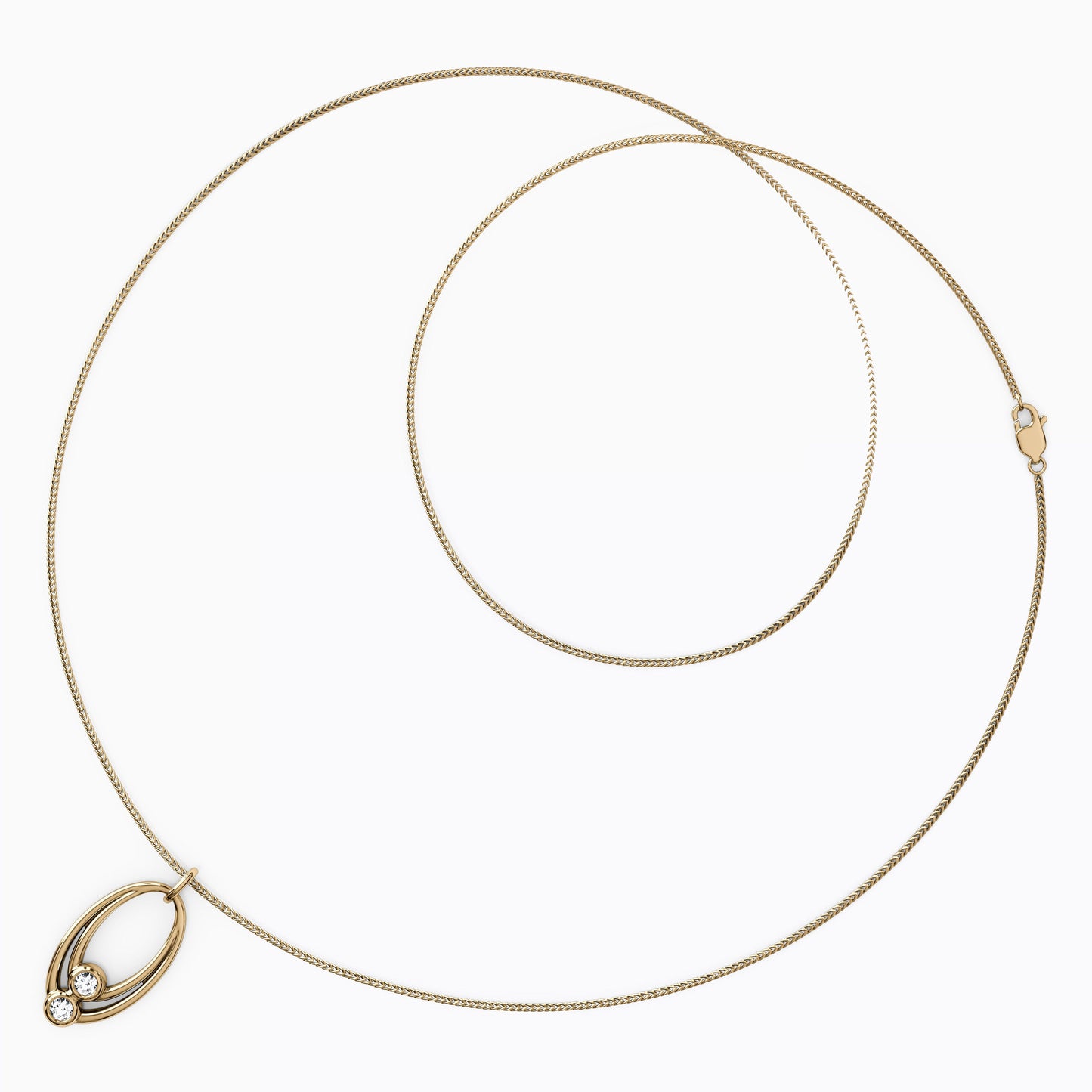 Dew Drops Diamond Double loop in 14K Gold