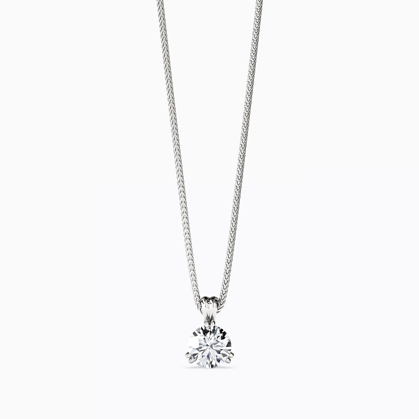 3 prong 1/2 CT Round Diamond Pendant in 14K Gold